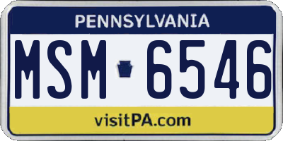 PA license plate MSM6546