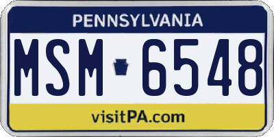 PA license plate MSM6548