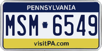 PA license plate MSM6549