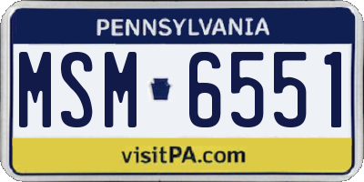 PA license plate MSM6551