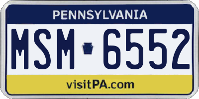 PA license plate MSM6552