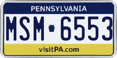 PA license plate MSM6553