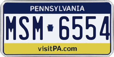 PA license plate MSM6554