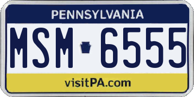 PA license plate MSM6555