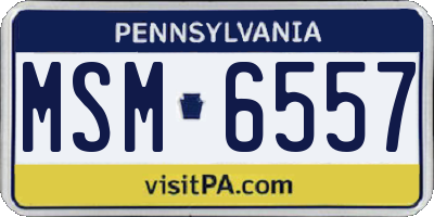 PA license plate MSM6557