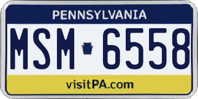 PA license plate MSM6558