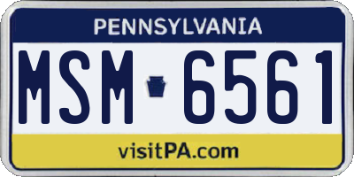 PA license plate MSM6561