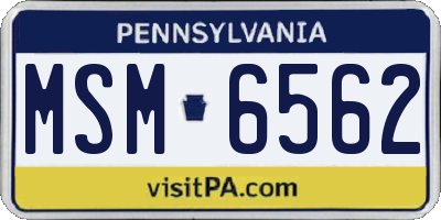 PA license plate MSM6562
