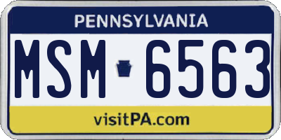 PA license plate MSM6563