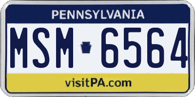 PA license plate MSM6564