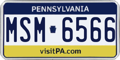 PA license plate MSM6566