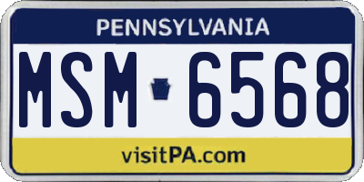 PA license plate MSM6568