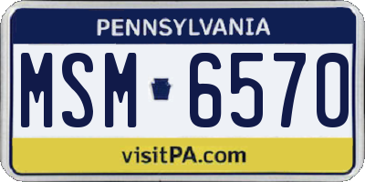 PA license plate MSM6570