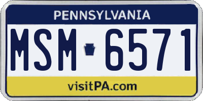 PA license plate MSM6571