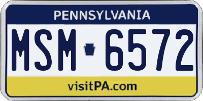 PA license plate MSM6572