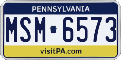 PA license plate MSM6573