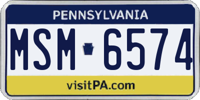 PA license plate MSM6574