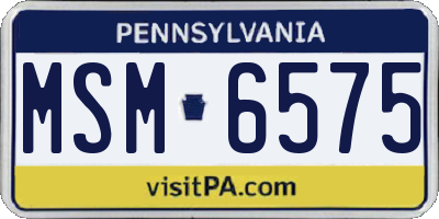 PA license plate MSM6575