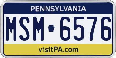 PA license plate MSM6576