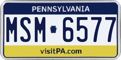 PA license plate MSM6577