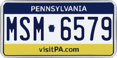 PA license plate MSM6579