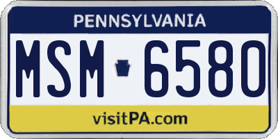 PA license plate MSM6580
