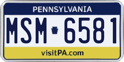 PA license plate MSM6581