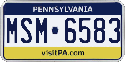 PA license plate MSM6583