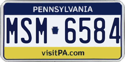 PA license plate MSM6584
