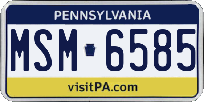 PA license plate MSM6585
