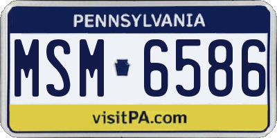 PA license plate MSM6586