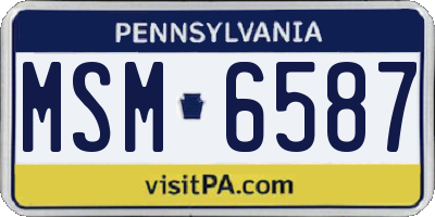 PA license plate MSM6587