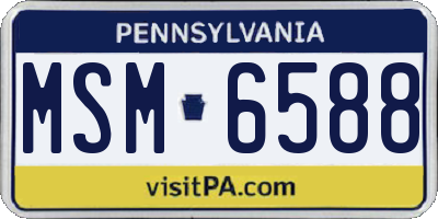 PA license plate MSM6588
