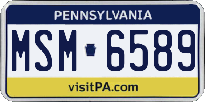 PA license plate MSM6589