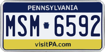 PA license plate MSM6592