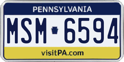 PA license plate MSM6594