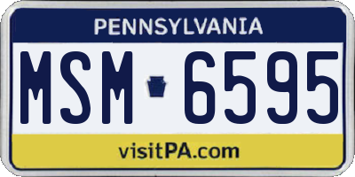 PA license plate MSM6595