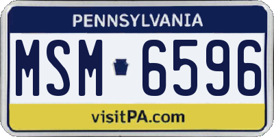 PA license plate MSM6596