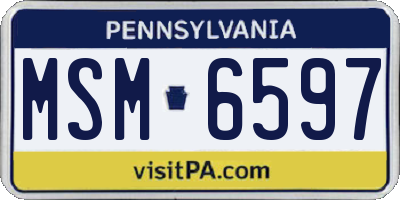 PA license plate MSM6597
