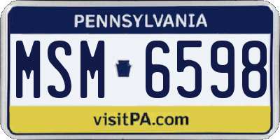 PA license plate MSM6598