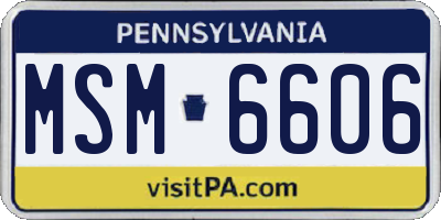 PA license plate MSM6606