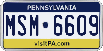 PA license plate MSM6609