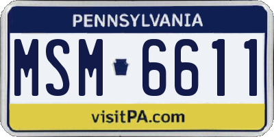 PA license plate MSM6611