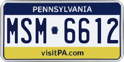 PA license plate MSM6612