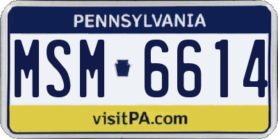 PA license plate MSM6614