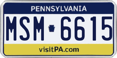 PA license plate MSM6615
