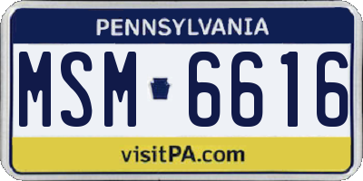 PA license plate MSM6616