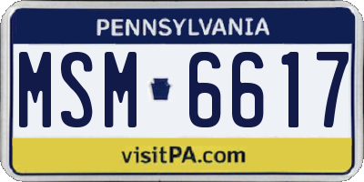 PA license plate MSM6617