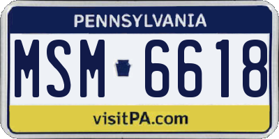 PA license plate MSM6618