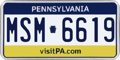 PA license plate MSM6619